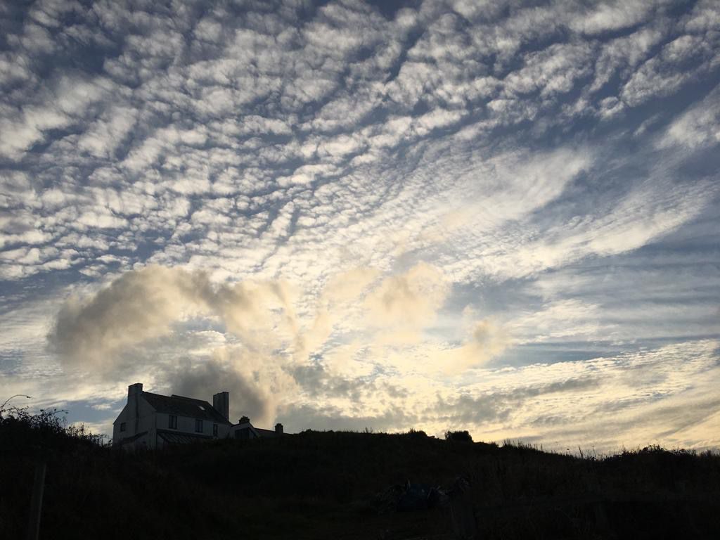 Sunset with clouds, photo